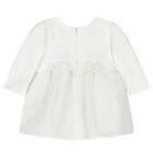 Younger Girls Ivory Chiffon Dress, 1, hi-res